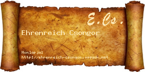 Ehrenreich Csongor névjegykártya